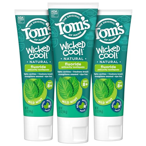 Pasta de Dientes Natural Tom's of Maine Wicked Cool! con Flúor para Niños, Menta Suave, 5.1 oz. Paquete de 3 - imagen 6