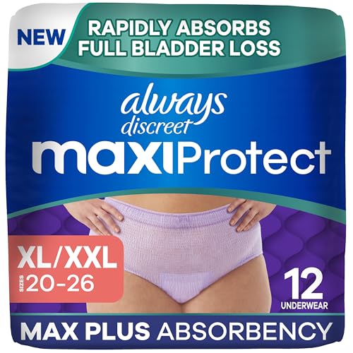 Always Discreet Pañales para Adultos MaxiProtect para Mujeres, Incontinencia, Desechables, Scented, Talla XL/XXL, 12 Piezas - imagen 6