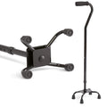 Bastón Cuádruple de Aluminio Medline con Base Pequeña para Equilibrio, Lesiones de Rodilla y Recuperación de Cirugía, Ayuda de Movilidad Ligera y - imagen 1