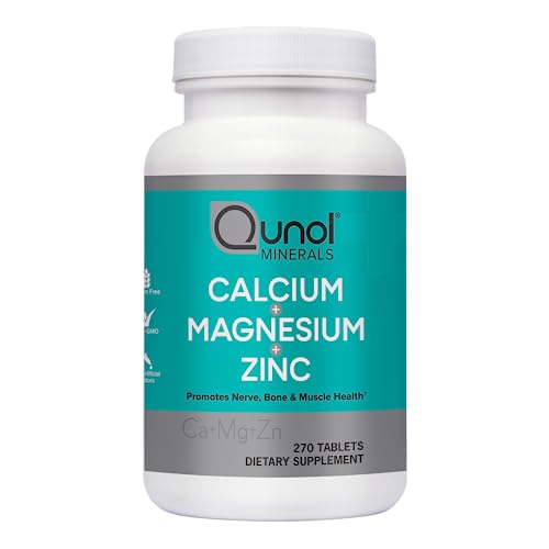 Tabletas Qunol 3 en 1 con Calcio, Magnesio y Zinc para Soporte Inmunológico, Salud Ósea, Nerviosa y Muscular, 270 Contenidos - imagen 3