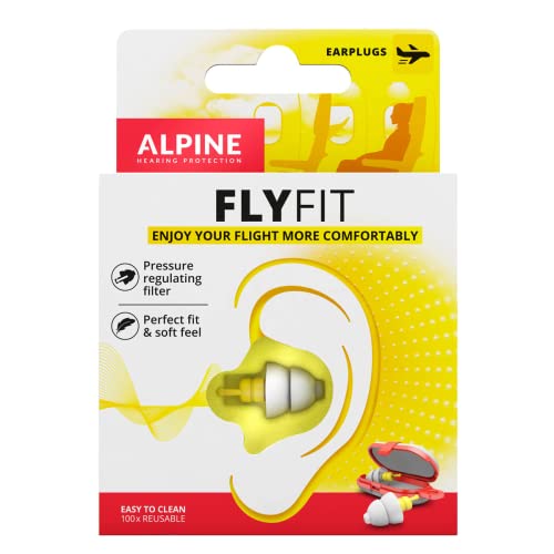 Alpine FlyFit - Tapones para oídos para aliviar la presión y evitar el dolor al volar - Esenciales para viajar en avión - Reutilizables y - imagen 3