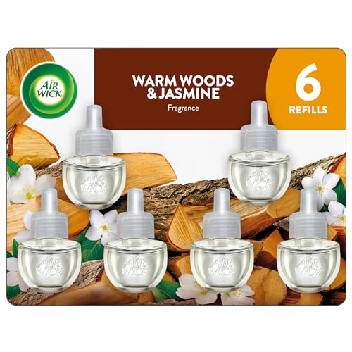 Recarga de Ambientador Eléctrico AIR WICK® - Paquete de 6 Unidades con Aceites Esenciales de Maderas Calientes y Jazmín - imagen 2