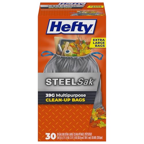 Bolsas de Basura Hefty Steelsak Resistentes de 39 Galones, Grises, Sin Fragancia, Paquete de 30 Unidades - imagen 6