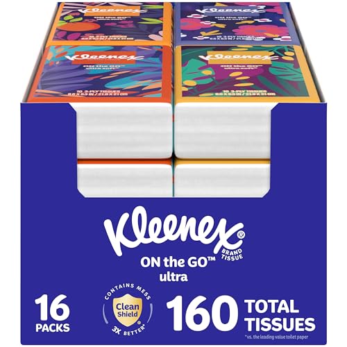 Kleenex Paquetes de Toallitas Faciales Portátiles, 16 Paquetes, 10 por Caja, 3 Capas (160 en Total), Diseño de Empaque Puede Variar - imagen 4