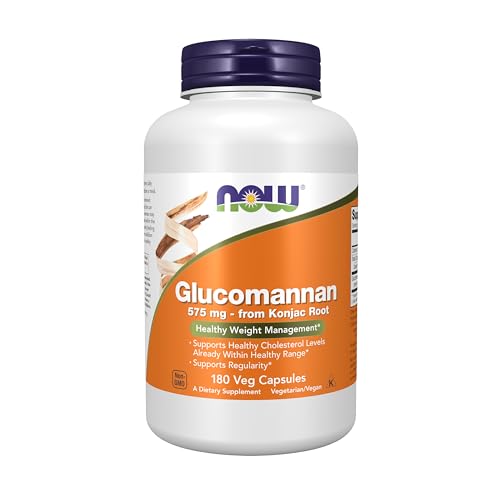 Suplementos NOW Foods, Glucomanano (Amorphophallus konjac) 575 mg, Apoya la Regularidad*, Manejo Saludable del Peso*, 180 Cápsulas Veganas - imagen 1