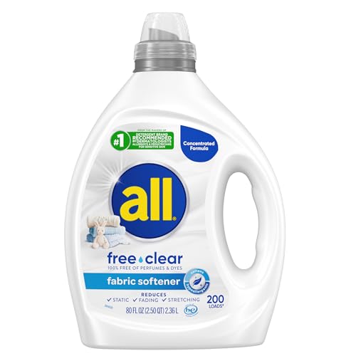 Suavizante de Telas Líquido All Free Clear Original para Piel Sensible, Sin Fragancia, Hipoalergénico, Concentrado, 80 oz, 200 Lavados - imagen 2