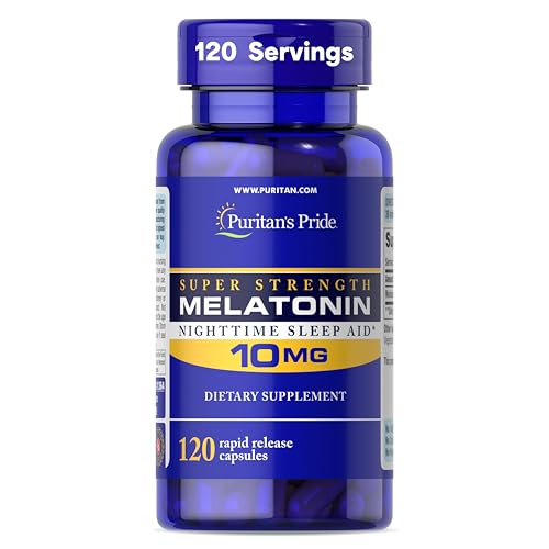 Suplemento Dietético Puritan's Pride Melatonina Super Fuerte 10mg, 120 Cápsulas de Liberación Rápida, Apoyo para un Sueño Profundo y Reparador, - imagen 4