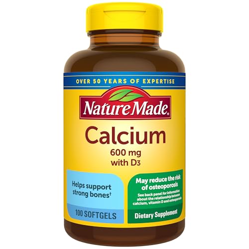 Nature Made Calcio 600 mg con Vitamina D3, Suplemento Dietético para Huesos, 100 Cápsulas Blandas - imagen 3
