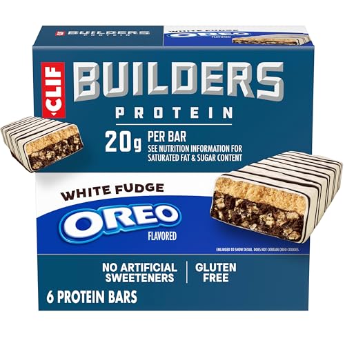 Barras de Proteína CLIF BUILDERS - Sabor OREO de Fudge Blanco - 20g de Proteína a Base de Plantas - Sin Gluten - No GMO - Bajo Índice Glucémico - Sin - imagen 5