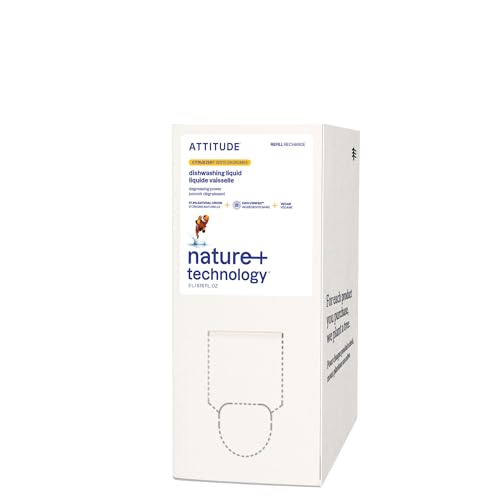 Recarga de Jabón para Platos ATTITUDE, Verificado por EWG, Líquido Lavavajillas Vegano a Base de Plantas, Aroma Cítrico, 67.6 Fl Oz - imagen 4