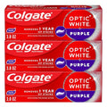 Pasta de Dientes Blanqueadora Colgate Optic White Purple, Paquete de 3, Con Flúor, Sabor Menta Fresca, 3.8 OZ - imagen 1