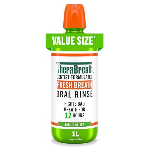 Enjuague Bucal TheraBreath para Aliento Fresco, Menta Suave, Sin Alcohol, 1 Litro - imagen 5