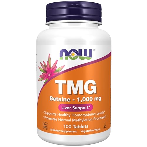 Suplementos NOW Foods, TMG Betaína (Trimetilglicina) 1,000 mg, Apoyo Hepático*, 100 Tabletas - imagen 2