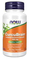NOW Suplementos, CurcuBrain™ 400 mg con Curcumina Optimizada Longvida®, 50 Cápsulas Veganas - imagen 1