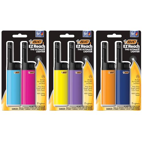 Encendedores BIC EZ Reach, Varilla Extendida para Parrillas y Fogatas, Colección Clásica, Paquete de 6 (Colores Pueden Variar) - imagen 4