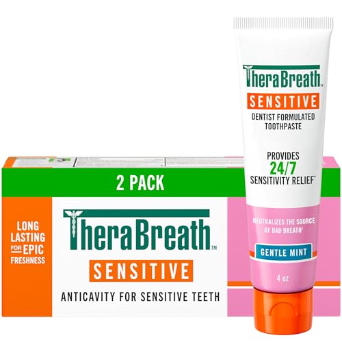 Pasta de Dientes TheraBreath para Sensibilidad, Alivio 24/7, con Flúor, Menta Suave, 4 Oz, Paquete de 2 - imagen 5