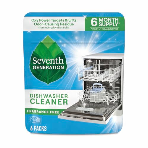 Paquetes de Limpieza para Lavavajillas Seventh Generation 6 Piezas Free & Clear, Elimina residuos que causan olores, Potenciado por Oxy Power - imagen 1