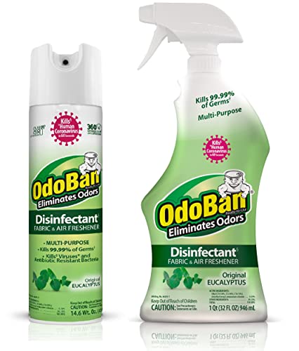 OdoBan Desinfectante y Eliminador de Olores Listo para Usar, Set de 2, 14.6 oz Spray Continuo y 32 oz Spray con Gatillo, Aroma Original de Eucalipto - imagen 5