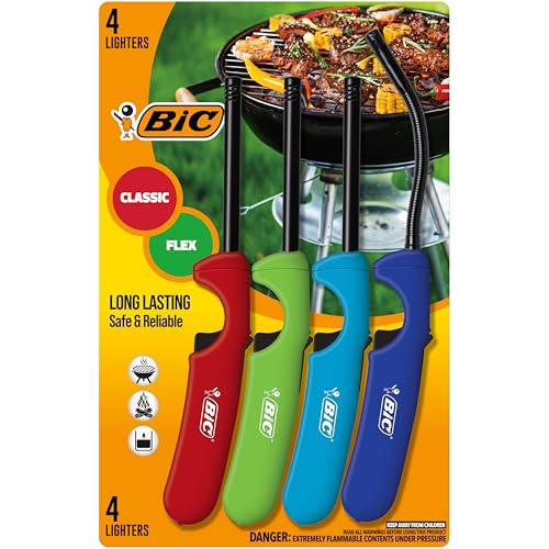 Encendedor BIC Multiusos Edición Clásica y Encendedor Flexible, Ideal para Chimeneas y Velas, 4 Piezas en Colores Variados - imagen 4