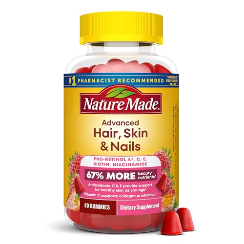 Gomitas Nature Made Avanzadas para Cabello, Piel y Uñas, Biotina, Retinol A, Niacinamida, Vitamina C y E, 80 Gomitas, Suministro para 40 Días - imagen 5