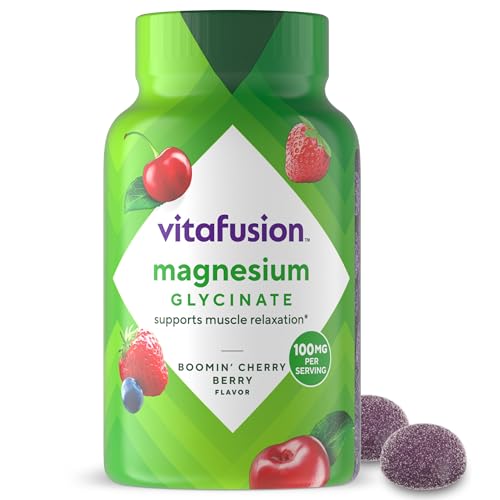 Suplemento Gummy de Magnesio Glicinato Vitafusion, 100 mg por Porción, Relajación Muscular, Sabor Cereza y Frutos Rojos, 60 Unidades - imagen 3