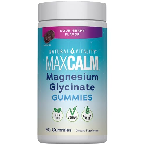 Gomitas de Magnesio Glycinate Calm de Natural Vitality | Sabor Uva | Suplemento Vegano, Sin OGM y Sin Gluten | 50 Unidades - imagen 6