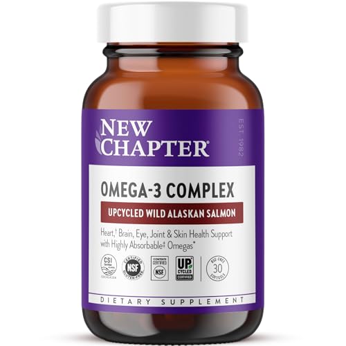 New Chapter Omega-3 Complejo, 1000mg Cápsulas Blandas, Suplemento de Aceite de Pescado de Salmón Salvaje de Alaska para Salud del Corazón, Cerebro, - imagen 3
