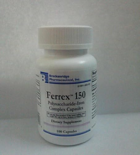 Cápsulas de Complejo de Hierro Polysaccharide Ferrex 150 100ct *Sin Blister* de Breckenridge Pharmaceutical, Inc. - imagen 2