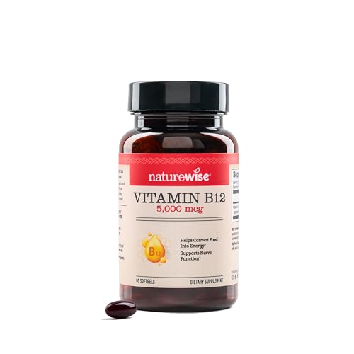 NatureWise Vitamina B12 5000 mcg - Suplemento Extra Fuerte para Energía, Claridad Mental y Salud del Sistema Nervioso - 60 Softgels, Sin Soja ni - imagen 4