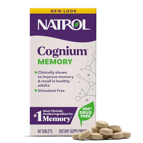 Suplementos Natrol Cognium para la Memoria y Salud Cerebral, Mejora la Agilidad Mental en Adultos Sanos, 60 Tabletas, Hasta 30 Días de Suministro - imagen 1