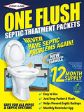 Paquete de Tratamiento de Tanque Séptico One Flush - Suministro para 1 Año de Paquetes Disolubles - Usa Mensualmente para Prevenir Respalos Costosos - imagen 1