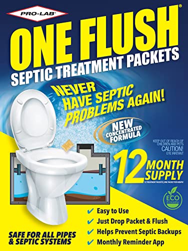 Paquete de Tratamiento de Tanque Séptico One Flush - Suministro para 1 Año de Paquetes Disolubles - Usa Mensualmente para Prevenir Respalos Costosos - imagen 2