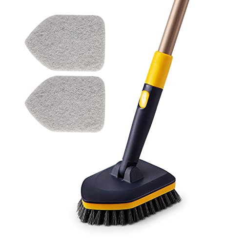 Cepillo Limpiador Yocada 2 en 1 con 4 Almohadillas Abrasivas y Mango Telescópico Ajustable de 58.2 Pulgadas para Baño, Cocina, Inodoro, Azulejos y - imagen 2