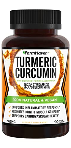 Cápsulas de Cúrcuma Curcumina con BioPerine y 95% de Curcuminoides, 1965mg, Máxima Absorción para Soporte Articular, No GMO, 90 Veganas, Hecho en - imagen 3