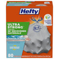 Bolsas de Basura Hefty Ultra Strong de 13 Galones, Resistentes a Filtraciones y Punzones, con Aroma a Brisa Costera, 80 Piezas, Color Gris - imagen 1