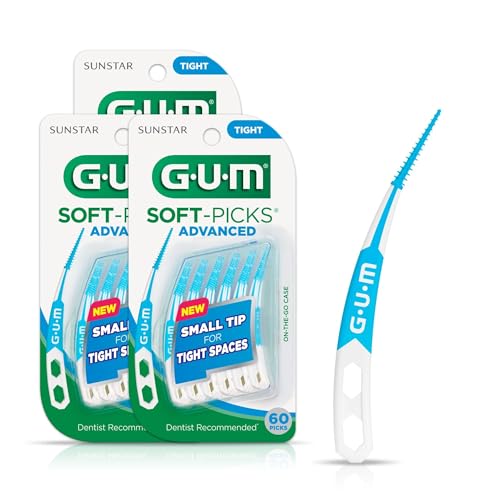 GUM Soft-Picks Advanced Tight – Palillos Interdentales para Remoción de Placa y Salud de Encías, Recomendados por Dentistas, 60 Piezas (Paquete de 3) - imagen 5