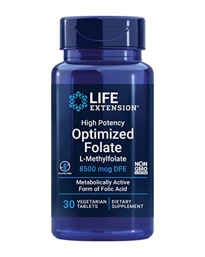 Life Extension Folato Optimizado de Alta Potencia – L-metilfolato – Ácido Fólico, 8500 mcg DFE – Soporte para Corazón y Cerebro – 30 Tabletas Sin - imagen 2