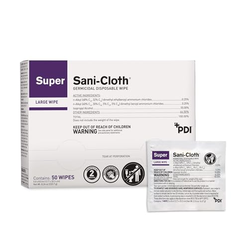 Toallitas desinfectantes desechables PDI Super Sani-Cloth, tamaño grande, individuales, 5 x 8 - imagen 5