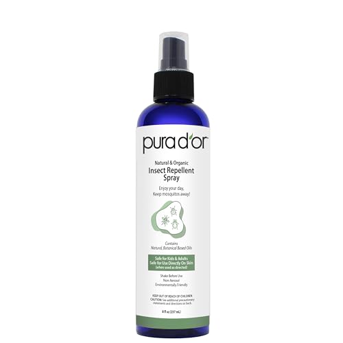 PURA D'OR Repelente Natural y Orgánico en Spray – Sin DEET, con Aceites Esenciales de Citronela, Menta y Romero – Fórmula a Base de Plantas, 8oz - imagen 4