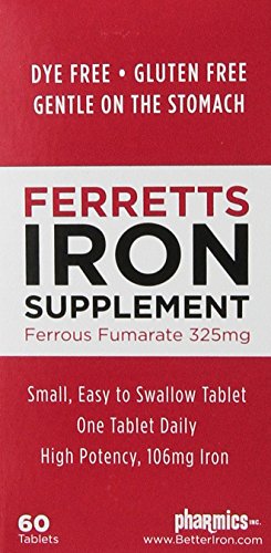 Tabletas de Hierro Ferretts 106mg (325mg de Fumarato Ferroso) - Suplemento de Hierro de Alta Potencia para Mujeres y Hombres, 60 Pastillas por Botella - imagen 5