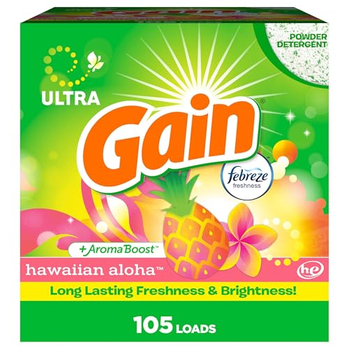 Detergente en Polvo Gain, Aroma Aloha de Hawái, 105 Cargas, 135 OZ - imagen 2