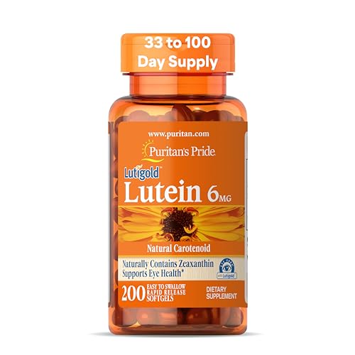 Suplemento Dietético Puritan's Pride Premium Lutigold™ Luteína Carotenoide 6mg con Zeaxantina para la Salud Visual, 200 Cápsulas Blandas de - imagen 6