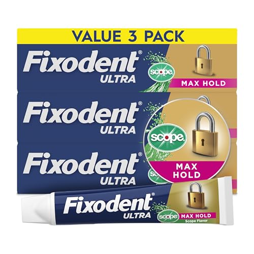 Adhesivo para Dentaduras Fixodent Ultra Max Hold Plus Scope, 1.8oz, Paquete de 3 - imagen 2