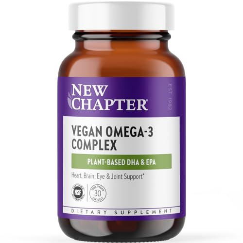 Nuevo Chapter Aceite de Algas Vegano, Suplemento de DHA, EPA y DPA - Complejo Vegano de Omega-3 para Corazón, Cerebro, Ojos y Articulaciones - 30 - imagen 3