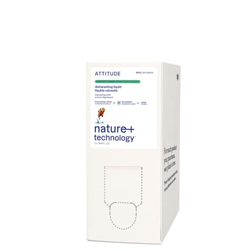 Recarga de Jabón para Platos ATTITUDE, Verificado por EWG, Líquido Vegano a Base de Plantas, Aroma de Manzana Verde y Albahaca, 67.6 Fl Oz - imagen 2