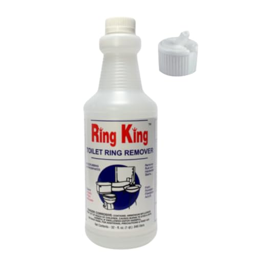 Removedor de anillos de inodoro Ring King, 32 oz, con aplicador de tapa abatible – Potente para óxido, agua dura y manchas minerales. Restaura - imagen 4