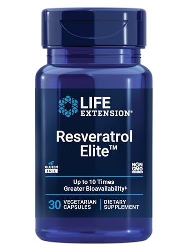 Life Extension Resveratrol Elite, Trans-resveratrol, Salud Cardiovascular y del Cerebro, Antioxidante, Libre de Gluten y No OGM, 30 Cápsulas - imagen 6