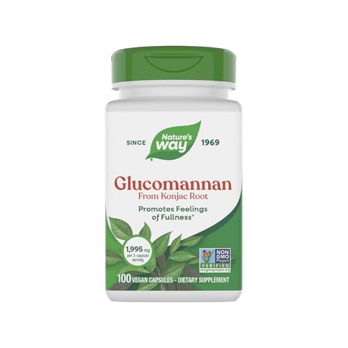 Cápsulas de Glucomanano Herbal de Nature's Way, 1,995 mg por porción de 3 cápsulas, Promueve la Sensación de Saciedad, Veganas, 100 Cápsulas - imagen 2