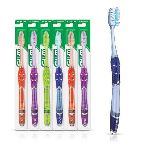 Cepillo de Dientes GUM Deep Clean Technique para Adultos con Filamentos Ultra Finos, Alcance Profundo, Cabezal Completo, 1 Cuenta (Paquete de 6) - imagen 1