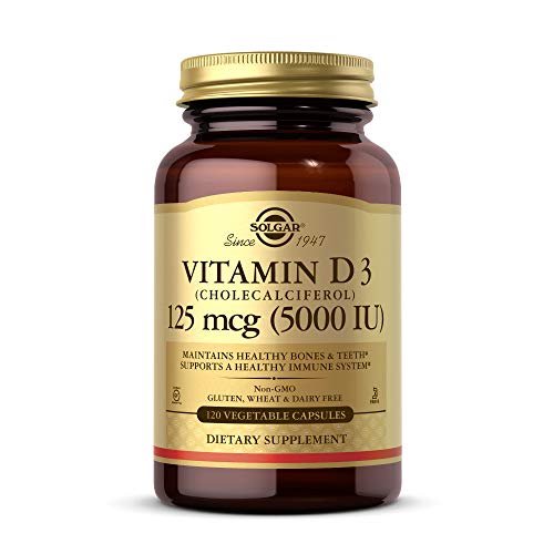 Solgar Vitamina D3 (Colecalciferol) 125 Mcg (5000 UI), 120 Cápsulas Vegetales - Apoya Huesos y Dientes Saludables - Sistema Inmunológico - No GMO, - imagen 4